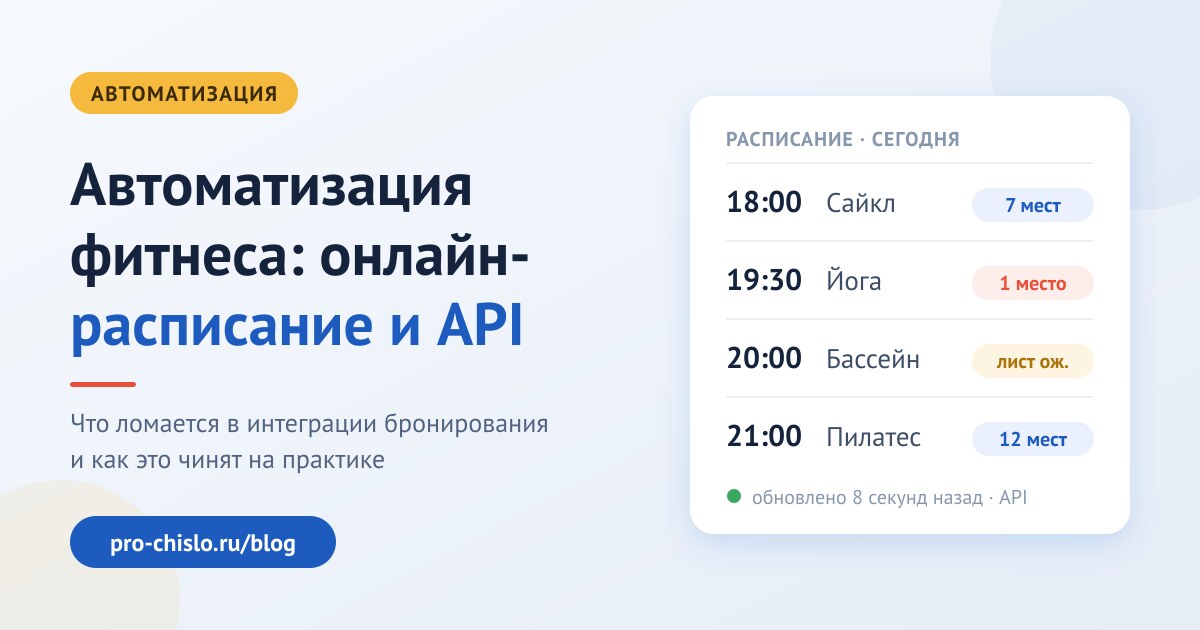 Автоматизация фитнеса